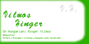 vilmos hinger business card